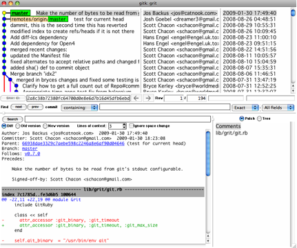 图 2-2. gitk 的图形界面