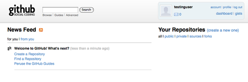 图 4-4. GitHub 的用户面板